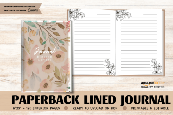 Download Flower Lined Notebook - Book Collection