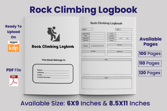Download Rock Climbing Logbook KDP Interior - Book Collection