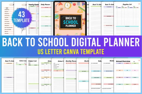 Download Digital Back to School Canva Templates - School Collection