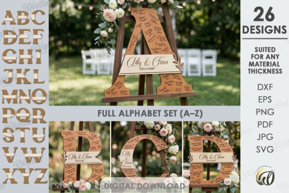 Download Wedding Guest Book Letters Signs Bundle - Book Collection