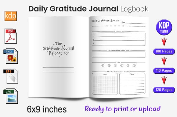 Download Daily Gratitude Journal Log Book | KDP I - Book Collection
