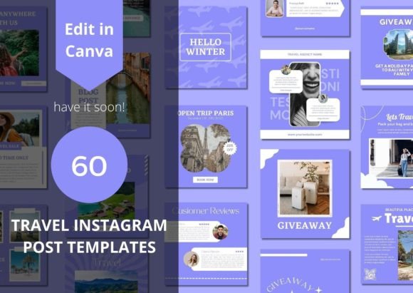Download 60 Travel Social Media Canva Templates - Premium Resources