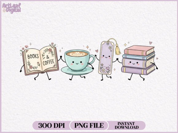 Download Book and Coffee Lovers Friends PNG - Book Collection