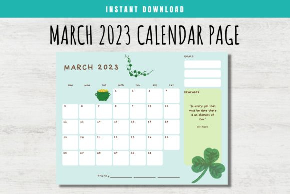 Download March 2023 Calendar Page for Kids - 2023 calendar Collection