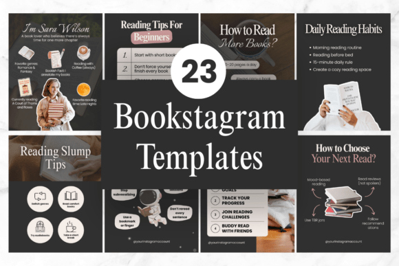 Download Bookstagram Instagram Canva Templates - Book Collection