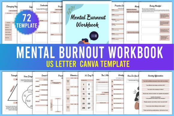 Download Mental Burnout Workbook Canva Templates - Book Collection