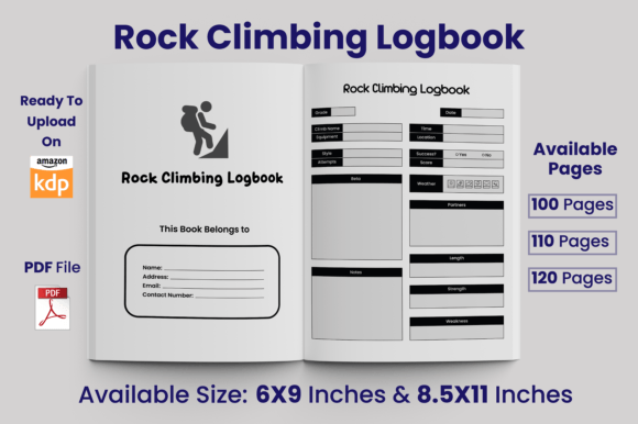 Download Rock Climbing Logbook KDP Interior - Book Collection
