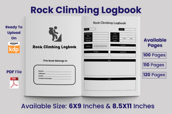 Download Rock Climbing Logbook KDP Interior - Book Collection