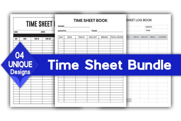 Download Time Sheet Log Book Bundle | KDP - Book Collection