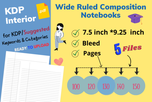Download Wide Ruled Composition Book 7.5 * 9.25 - Book Collection