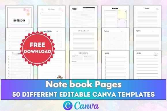 Download Editable Canva Note Book Pages KDP - Book Collection