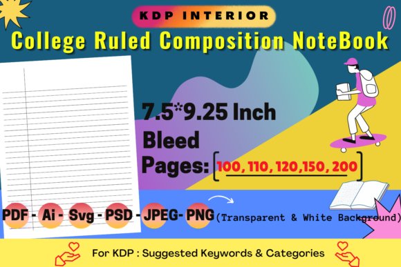 Download College Composition NoteBook 7.5 * 9.25 - Book Collection