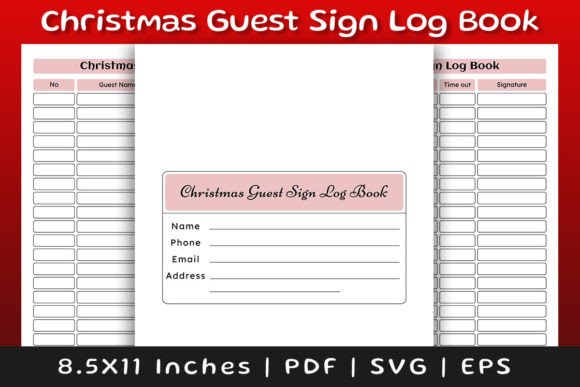 Download Christmas Guest Sign Log Book Interior - Book Collection