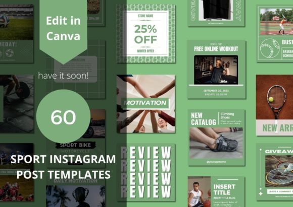 Download 60 Sports Social Media Canva Templates - Premium Resources