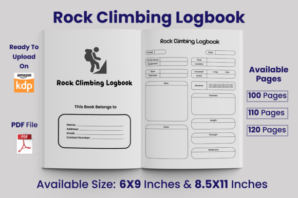 Download Rock Climbing Logbook KDP Interior - Book Collection