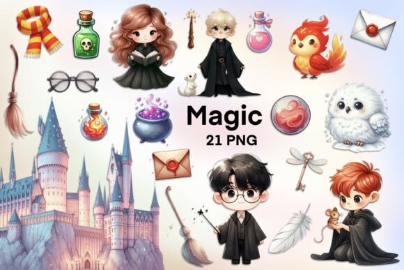 Download Magic School PNG Clipart Bundle - School Collection