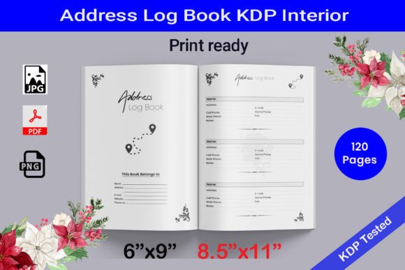 Download Address Log Book KDP Interior Printable - Book Collection