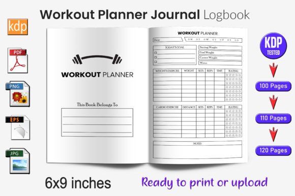 Download Workout Planner Journal Log Book | KDP I - Book Collection
