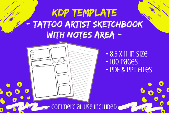 Download KDP Template - Tattoo Artist Sketch Book - Book Collection